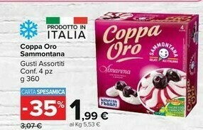 Carrefour Market Sammontana Coppa Oro Cioccolato 360 G(ml) offerta