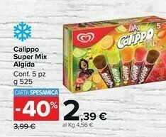 Carrefour Market Algida Max Calippo Super Mix 525 G(ml) offerta