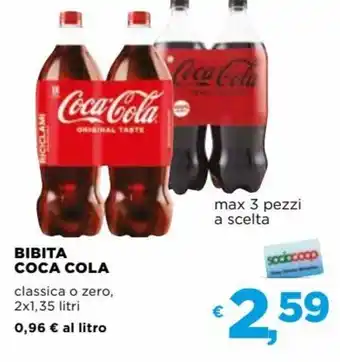 Coop Coca Cola Bibita 2x1,35 litri offerta