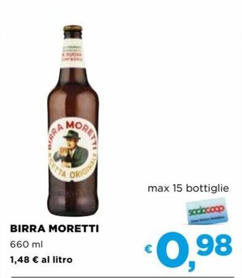 Coop Birra Moretti 660 ml offerta