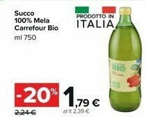 Carrefour Market Carrefour - 100% Succo Di Mela 750 G(ml) offerta