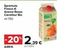Carrefour Market Carrefour - Spremuta Di Arance Rosse 750 G(ml) offerta