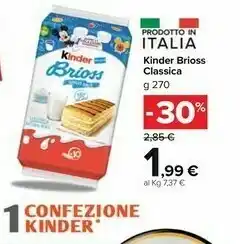 Carrefour Market Kinder Brioss Integrale 270 G(ml) offerta