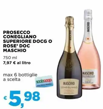 Maschio Prosecco conegliano superiore docg o rose' doc 750 ml