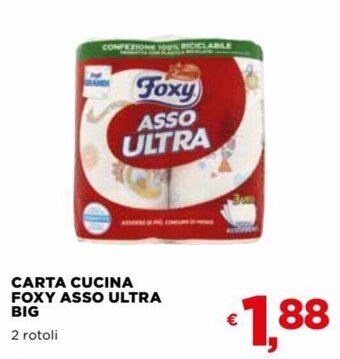 Coop Foxy Asso Ultra Carta cucina 2 rotoli offerta