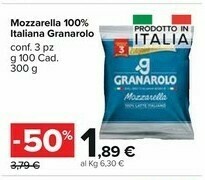 Carrefour Market Granarolo Mozzarella 100% Italiana offerta