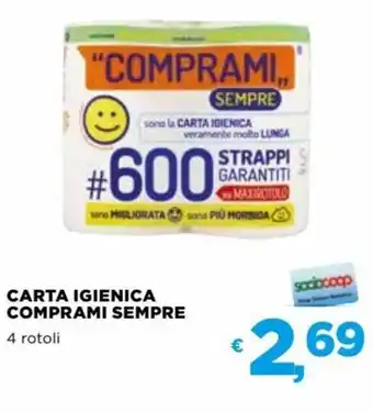 Coop Carta Igienica comprami sempre 4 rotoli offerta