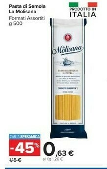 Carrefour Market La Molisana Pasta Di Semola offerta