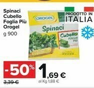 Carrefour Market Orogel Spinaci Cubello Foglia Più I Vegetali offerta