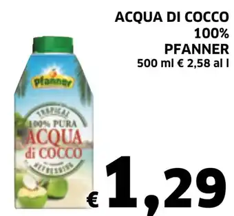 Ecu Discount Pfanner Acqua di cocco 100% 500 ml offerta
