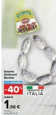 Carrefour Market Beretta Salame Settenani offerta