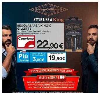 Coop Gillette Regolabarba King C offerta