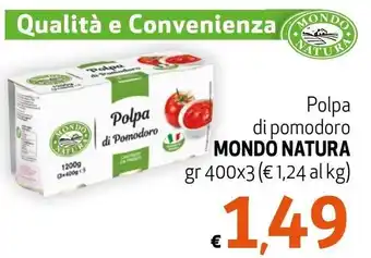 Mondo Natura Polpa di pomodoro 400 gr x 3