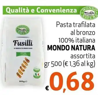 Maxi Supermercati Mondo Natura Pasta trafilata al bronzo 100% italiano assortita 500 gr offerta