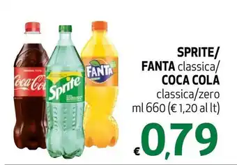 Maxi Supermercati Sprite/Fanta classica/Coca cola classica/zero 660 ml offerta
