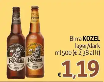 Maxi Supermercati Kozel Birra lager/dark 500 ml offerta