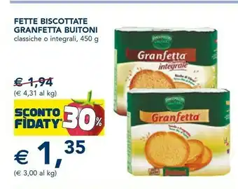 Esselunga Buitoni Granfetta Integrale offerta
