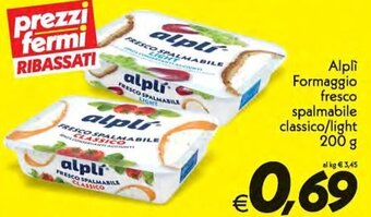 Alplí Formaggio fresco spalmabile classico/light 200 g