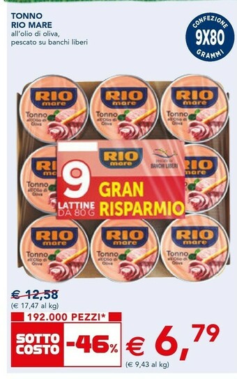 Esselunga Rio Mare Tonno All'Olio Di Oliva offerta