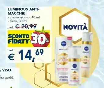 Esselunga Nivea Anti- Macchie/ Crema Giorno/ Siero offerta