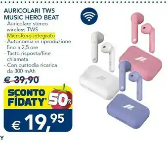 Esselunga Hero Auricolari Tws Music Beat offerta