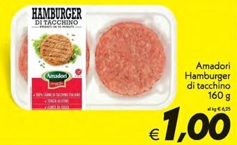 Iper Super Conveniente Amadori Hamburger di tacchino 160 g offerta
