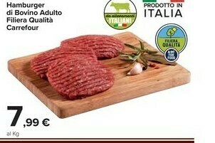 Carrefour Market Carrefour Hamburger Di Bovino Adulto Filiera Qualità offerta