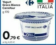 Carrefour Market Carrefour - Yogurt Greco Magro 0% Di Grassi 170 G(ml) offerta