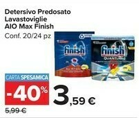 Carrefour Market Finish Detersivo Predosato Lavastoviglie Aio Max offerta
