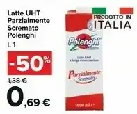 Carrefour Market Polengli Latte Uht Parzialmente Scremato offerta
