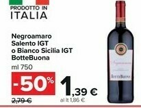 Carrefour Market Bottebuona Negroamaro Salento IGT offerta