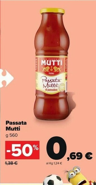 Carrefour Market Mutti Passata Di Pomodoro 560 G(ml) offerta