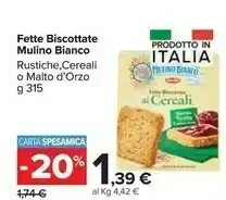 Carrefour Market Mulino Bianco Fette biscottate offerta