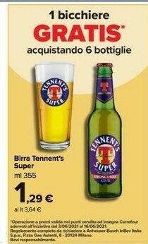 Carrefour Market Tennent's Birra offerta