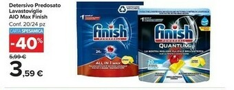 Carrefour Market Finish Detersivo Predosato Lavastoviglie Aio Max offerta