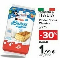 Carrefour Market Kinder Brioss Integrale 270 G(ml) offerta