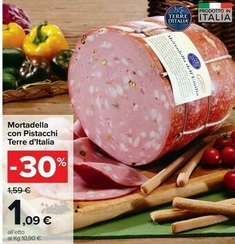 Carrefour Market Terre D'Italia Mortadella Con Pistacchi offerta