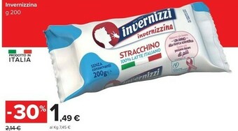 Carrefour Invernizzi Na Stracchino 100% Latte Italiano 200 G(ml) offerta