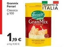 Carrefour Ferrari Granmix Cucina Grattugiato Fresco 100 G(ml) offerta