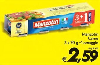 Manzotin Carne 3 x 70 g +1 omaggio