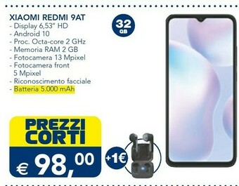 Esselunga TIM Xiaomi Redmi 9AT 16,6 Cm (6.53") 2 GB 32 GB Doppia SIM 4G Micro-USB Grigio Android 10.0 5000 MAh offerta