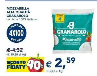 Esselunga Granarolo Mozzarella Alta Qualità offerta