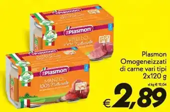 Iper Super Conveniente Plasmon Omogeneizzati di carne vari tipi 2x120 g offerta