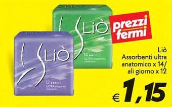 Iper Super Conveniente Liò Assorbenti ultra anatomico x 14 / ali giorno x 12 offerta