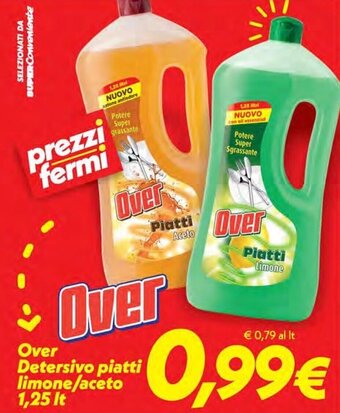 Iper Super Conveniente Over Detersivo piatti limone/aceto 1,25 lt offerta