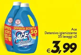 Iper Super Conveniente Ace Detersivo igienizzante 25 lavaggi x2 offerta