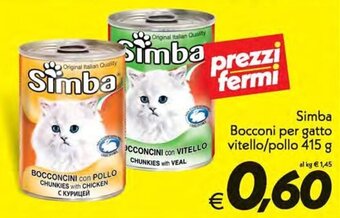 Iper Super Conveniente Simba Bocconi per gatto vitello/pollo 415 g offerta
