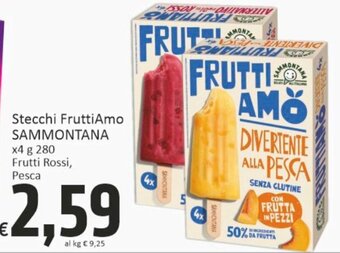 Paghi Poco Sammontana Stecchi Frutti Amo x4 280 g offerta
