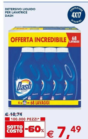 Esselunga Dash Detersivo Liquido Per Lavatrice offerta