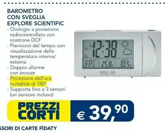 Esselunga Barometro Con Sveglia Explore Scientific offerta